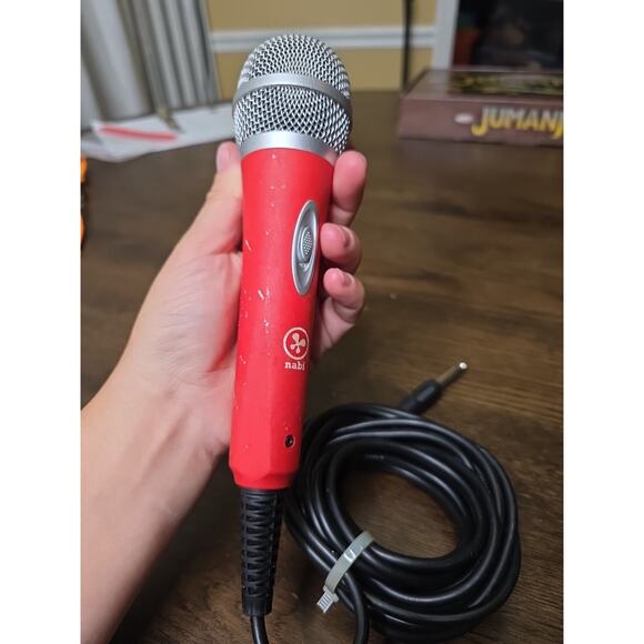 Nabi Wired Microphone with 1/4" Jack Red & Silver For NABI karaoke Machine - Picture 15 of 16